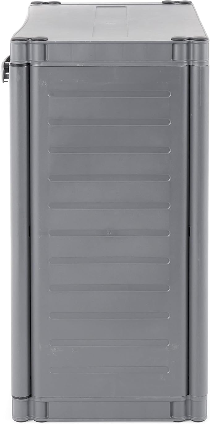 Gracious Living 2-Shelf Base Cabinet, MaxIt Lockable Utility Storage with Adjustable Shelves for Garage, Basement, Workshop, Grey - Small