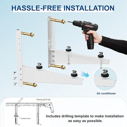 Mini Split Wall Mounting Bracket for 9,000-18,000 BTU Air Conditioner, Heavy Duty AC Support Bracket for Outside, Holds Up to 330lbs