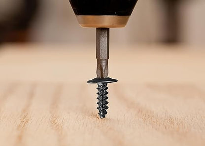 (350 pcs)#8×5/8" Black Truss Head Wood Screws Quick Metal Self Tapping Zinc Oxide