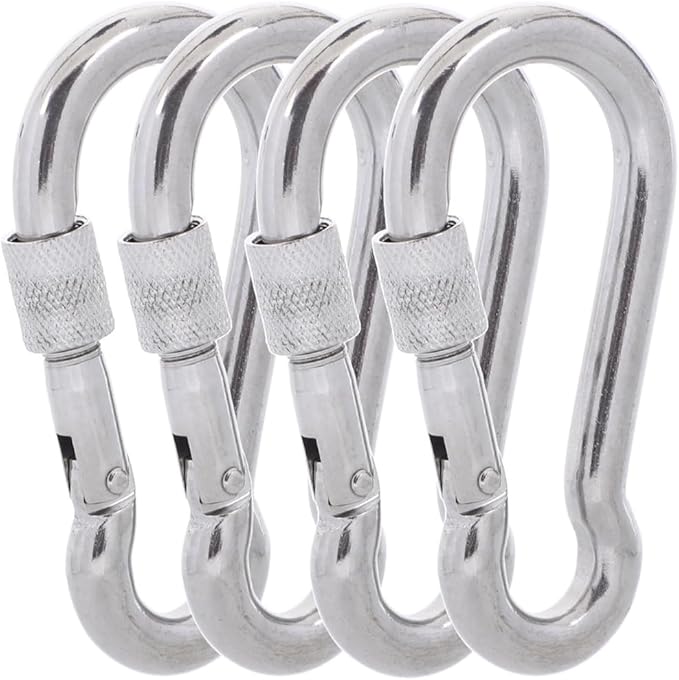 Carabiner Clips, 316 Stainless Steel Carabiner Clip, Heavy Duty Carabiner Hooks, Keychain Carabiners, Multi-Purpose Spring Snap Hook for Dog Leash, Outdoor Camping, Swing, Hammock