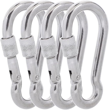 Carabiner Clips, 316 Stainless Steel Carabiner Clip, Heavy Duty Carabiner Hooks, Keychain Carabiners, Multi-Purpose Spring Snap Hook for Dog Leash, Outdoor Camping, Swing, Hammock