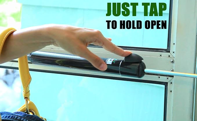 Touch 'n Hold Smooth Door Closer - Single Kit (Black) - Standard-Duty Door Closer with Touch-Button Hold Open Feature & Smooth Closing Motion – for (Medium & Lightweight) Storm, Screen Doors.