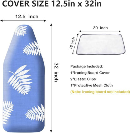 SheeChung 12.5 x 32 Inch Mini Ironing Board Cover - with 100% Cotton Iron Cover and Extra Thick Pad,Resists Scorching and Staining,Fits for Small Tabletop Ironing Board (Ironing Board Not Included)