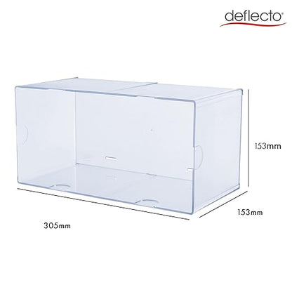 Deflecto Stackable Open Cube Organizer, Desk and Craft Organizer, Clear, Large, 6"W x 6"H x 12"D (350501)