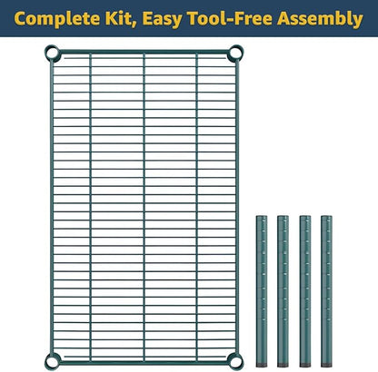 14" x 54" x 14" Green Epoxy Wire Storage Shelf, Dunnage Rack, Commercial 1 Tier Small Shelf