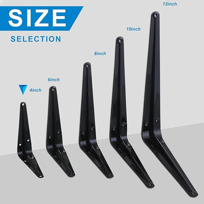HEART ART 30 Pack Shelf Bracket 4 Inch ,Heavy Duty Shelf Brackets,Floating Shelf Bracket L Brackets,Metal Shelf Brackets for Wall, 4”L x 3”H x1.4”W