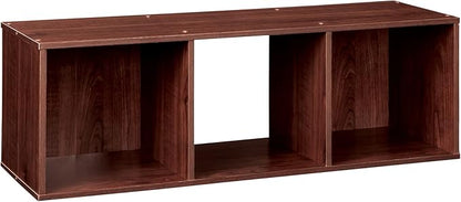 ClosetMaid Cubeicals 3 Cube Storage Shelf Organizer Bookshelf - Vertical/Horizontal, Easy Assembly - Dark Cherry Finish