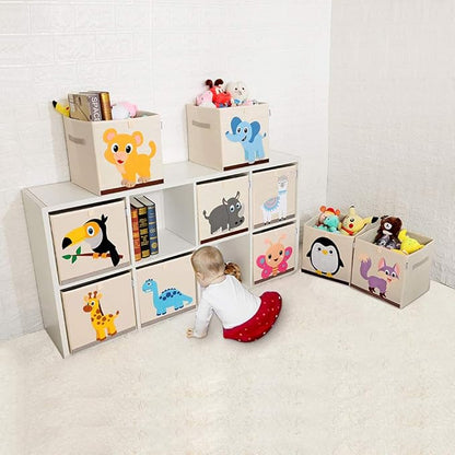 CLCROBD Foldable Animal Cube Storage Bins Fabric Toy Box/Chest/Organizer for Kids Nursery, 13 inch (Penguin)