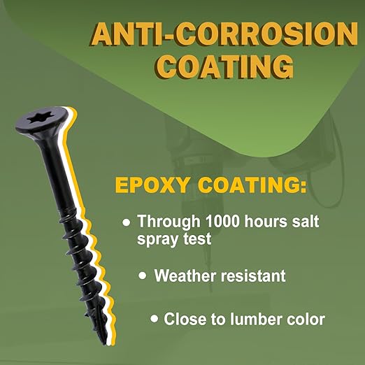 LIONMAX Deck Screws #14 x 7 Inch, 50 PCS, Black Long Wood Screw, Rust Resistant, Exterior Epoxy Coated for Outdoor Decking, Torx/Star Drive Head, T30 Star Bit Included