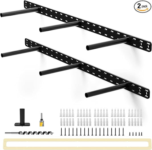 2pcs Floating Shelf Hardware Heavy Duty Hidden Shelf Brackets Support,Wall Mounting Invisible Floating Shelves Bracket (34" x 6" x 1.5" with Tools)