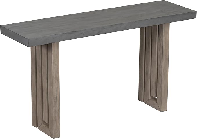 Uniquely Designed Oak Veneer Console Table, Modern Long Sofa Side Table with Distinctive Side Shapes, Suitable for Entryway, Hallway, Living Room, Foyer, Corridor,Easy Assembly (Gray-41RT)