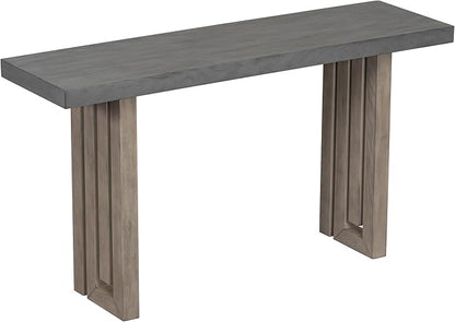 Uniquely Designed Oak Veneer Console Table, Modern Long Sofa Side Table with Distinctive Side Shapes, Suitable for Entryway, Hallway, Living Room, Foyer, Corridor,Easy Assembly (Gray-41RT)