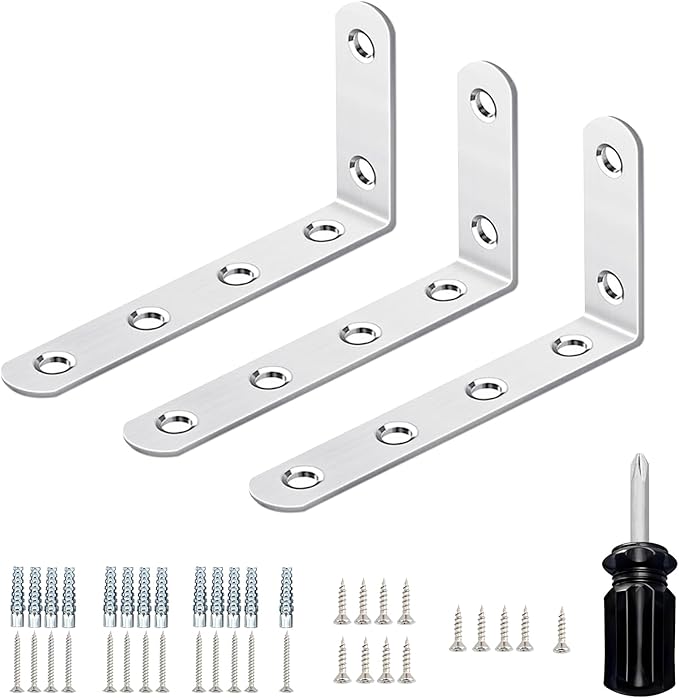 Anti-Tip Furniture Anchors for Baby Proofing – Heavy-Duty Wall Anchors to Secure Dresser, Bookshelf, Cabinet & Shelf (3 Items)