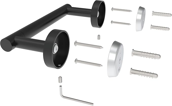 Matte Black 2 Pack Toilet Paper Holder SUS304 Stainless Steel Double Post Pivoting Toilet Paper Roll Holder Wall Mounted Toilet Tissue Holder for Commercial Bathroom RV
