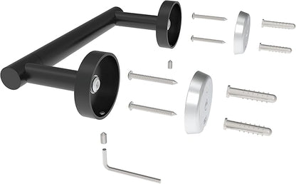 Matte Black 2 Pack Toilet Paper Holder SUS304 Stainless Steel Double Post Pivoting Toilet Paper Roll Holder Wall Mounted Toilet Tissue Holder for Commercial Bathroom RV