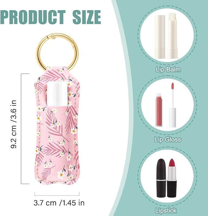 HEYSKAY Lip Balm Holder Keychain,Stocking Stuffers Gifts Lipstick Keychain Holder Compatible with Chapstick,Lipgloss Keychain