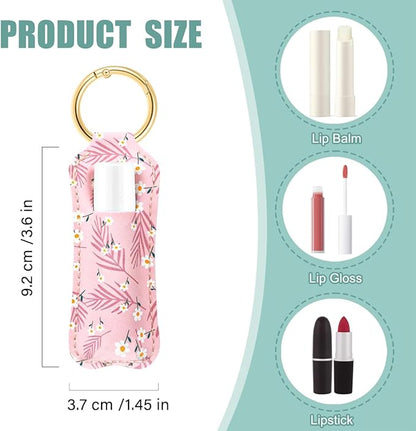 HEYSKAY Lip Balm Holder Keychain,Stocking Stuffers Gifts Lipstick Keychain Holder Compatible with Chapstick,Lipgloss Keychain