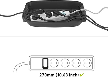 D-Line Weatherproof Electrical Box, Outdoor Extension Socket Box, IP54, 2X Entry and Exit Sections for Ease of Use - Black