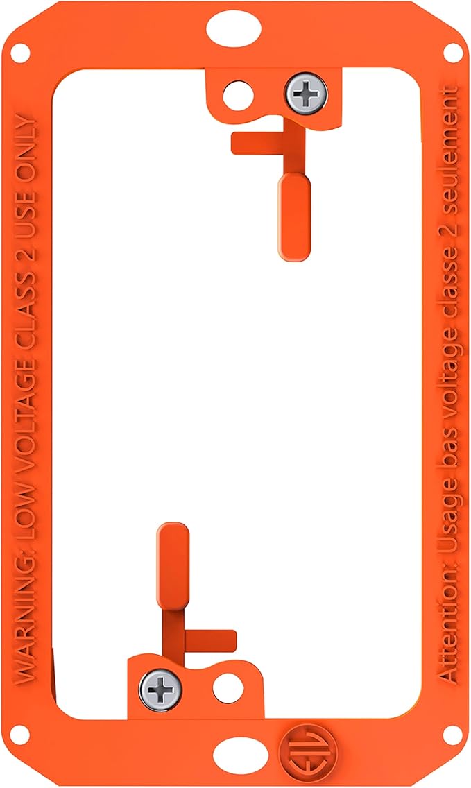 BWP Low Voltage Mounting Bracket 1 Gang, 1 Pack for Single Gang Wall Plate, Telephone Wires, Network Cables, HDMI, Coaxial, Speaker Cables - Low Voltage Box Cable Wall Plate Bracket, Mud Ring