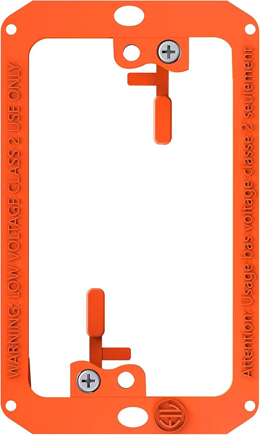 BWP Low Voltage Mounting Bracket 1 Gang, 1 Pack for Single Gang Wall Plate, Telephone Wires, Network Cables, HDMI, Coaxial, Speaker Cables - Low Voltage Box Cable Wall Plate Bracket, Mud Ring