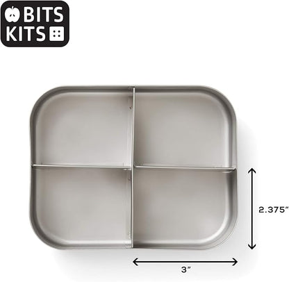 Stainless Steel Bento Box Lunch and Snack Container for Kids and Adults, 4 Sections