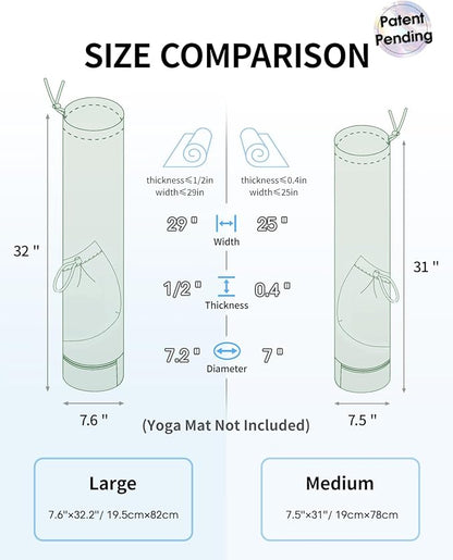 sportsnew Yoga Mat Bag with Water Bottle Pocket and Bottom Wet Pocket, Exercise Yoga Mat Carrier Multi-Functional Storage Bag, Patent pending