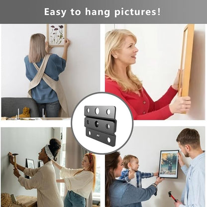 French Cleat Picture Hanger- Non Loosen Interlocking Wall Mounting Bracket- Z-Style Picture Hanger Bracket Kit for Frames, Mirrors, Shelves, Art, Whiteboards, Frames (4, 2")