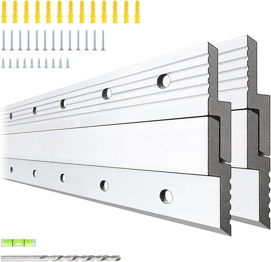 Heavy Mirror Mounting Hardware Mirror Hanger Z Clips 16 Inch 2 Pairs French Cleat Aluminum Alloy Mirror Picture Frame Hanging Kit Mirror Brackets for Wall Mounting Heavy Duty 80LB Max Load