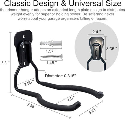 GS Alderaul Garden Power Tool Hanger, String Trimmer Bracket, Weedeater Hanger for Garage Wall, Weed Trimmer Wall Mount, Weed Wacker Storage Hook for Brush Cutter