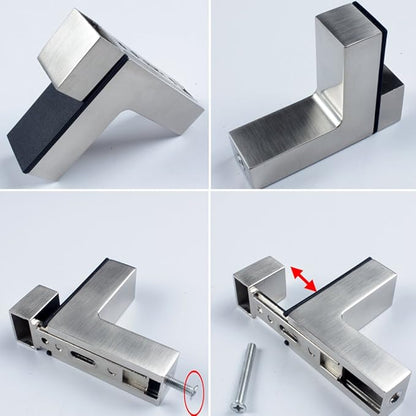 Staircase Glass Clamp Stair Brackets Holder Flat 2 Pcs or One Pair, Brushed Nickel