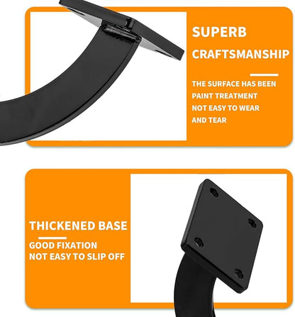 Handrail Brackets, 4 Pcs Heavy Duty Hand Rail Brackets, Black Square Base Handrail Support Hardware Brackets Wall Mounted for Staircase Stair Railing Brackets, with Screws
