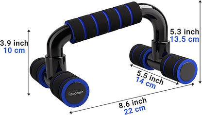 READAEER Push Up Bars Gym Exercise Equipment Fitness 1 Pair Pushup Handles with Cushioned Foam Grip and Non-Slip Sturdy Structure Push Up Bars for Men & Women