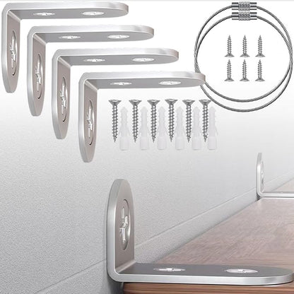 Furniture Anchors Small Aesthetic Earthquake Straps for Furniture Dresser Wall Anti-Tip Furniture Safety Anchor to Childproof and Babyproof Your Home Holds Up to 500 Pound 4pcs Bracket