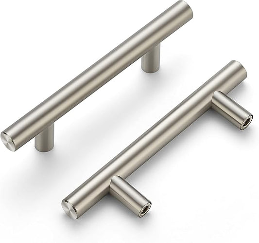 Ravinte 1 Pack | 5'' Cabinet Pulls Satin Nickel Stainless Steel Kitchen Drawer Pulls Cupboard Pulls Brushed Nickel Cabinet Handles 5”Length with 3” Hole Center