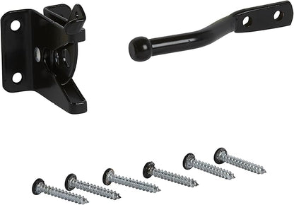National Hardware Automatic Gate Latch, Black, 4 in Strike, Model N184-861, For Outswing Gates Doors Animal Pens
