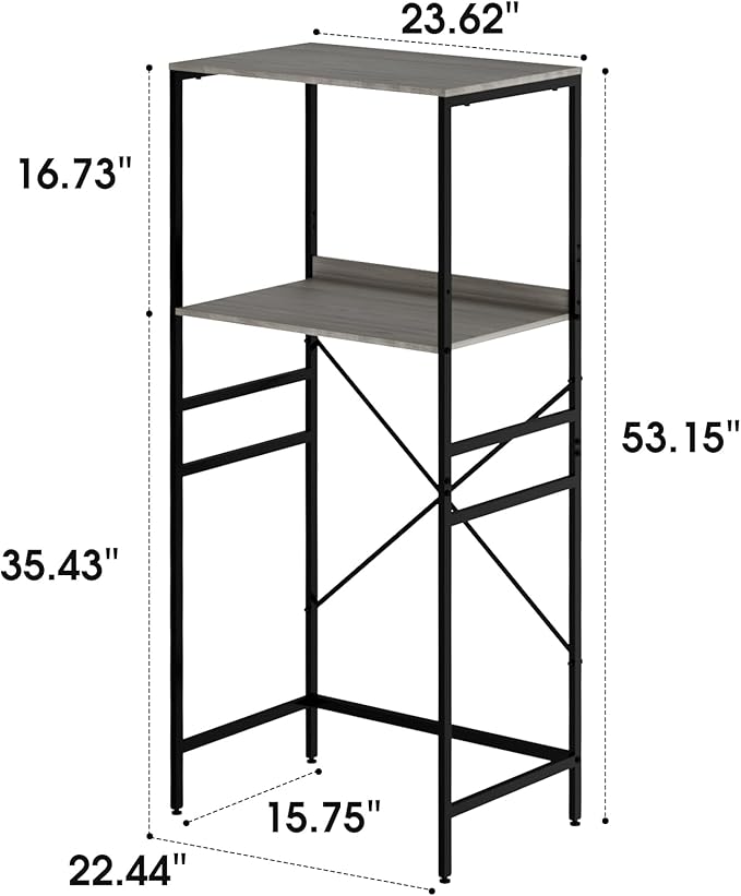 Mini Fridge Shelf Mini Fridge and Microwave Stand Over Mini Fridge Storage Rack Height Adjustable Microwave and Fridge Stand Suitable for Dorm, Kitchens, Offices, Modern Gray