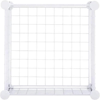 Rubbermaid 3 Piece Storage Wire Stackable Cube Set Easy Assemble White for Closet/Bookshelf/Toys Multi-Use Home Organizer
