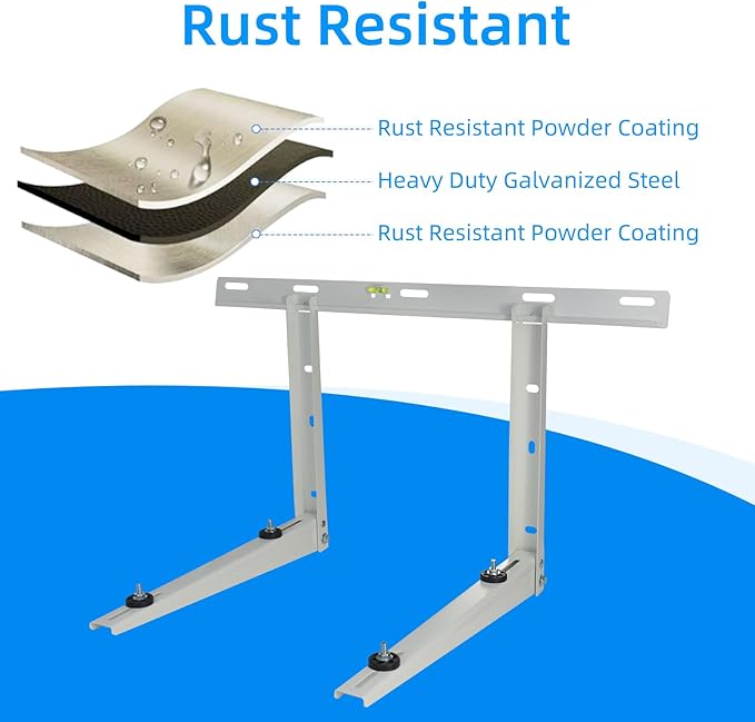 Qualward Mini Split Wall Mounting Bracket for Universal Ductless Air Conditioners, Heavy Duty Support Bracket for AC, Heat Pumps Compressors 9000-36000 BTU