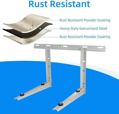 Qualward Mini Split Wall Mounting Bracket for Universal Ductless Air Conditioners, Heavy Duty Support Bracket for AC, Heat Pumps Compressors 9000-36000 BTU