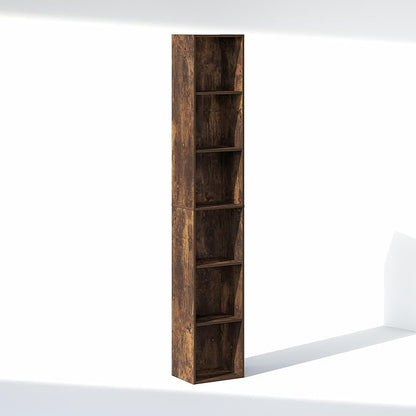 Furinno Cubicle 6-Tier Closet Organizers and Storage, Closet Organizer, Open Shelf Closet Storage, for Wardrobe, Bedroom, Living Room, Amber Pine