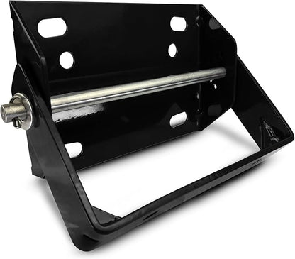 BluBird HRS180 Universal Hose Reel Swivel Mount for Floor, Wall, Ceiling, 180 Degree Rotation, Black Powder Coated, Steel, 4 Slotted Holes