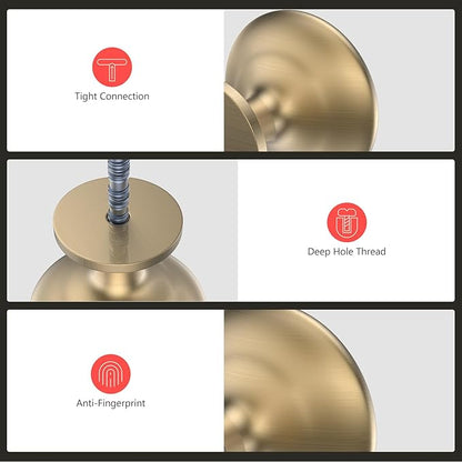 homdiy 24 Pack Champagne Bronze Cabinet Knobs Round Kitchen Knobs Zinc Alloy Dresser Pulls Metal Cabinet Handles for Drawer Cupboard