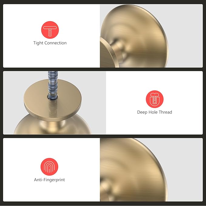 homdiy 5 Pack Champagne Bronze Cabinet Knobs Zinc Alloy Dresser Knobs Solid Kitchen Pulls Metal Cabinet Handles for Drawer Cupboard