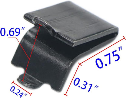 Adjustable Steel Pilaster Shelf Clip Support, Shelving Bracket Clips for Metal and Wood Shelves (20, Black)