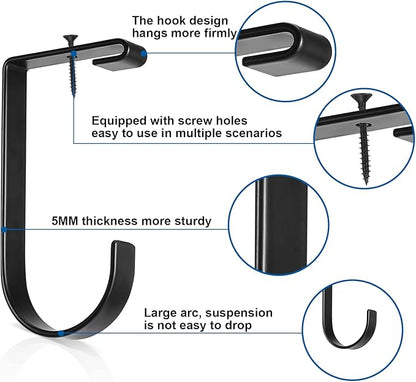 Ferraycle 12 Pcs Add on Storage Hook Accessory Overhead Garage Hooks for Ceiling Rack and Wall Shelving, Bike Hanging Flat, Black