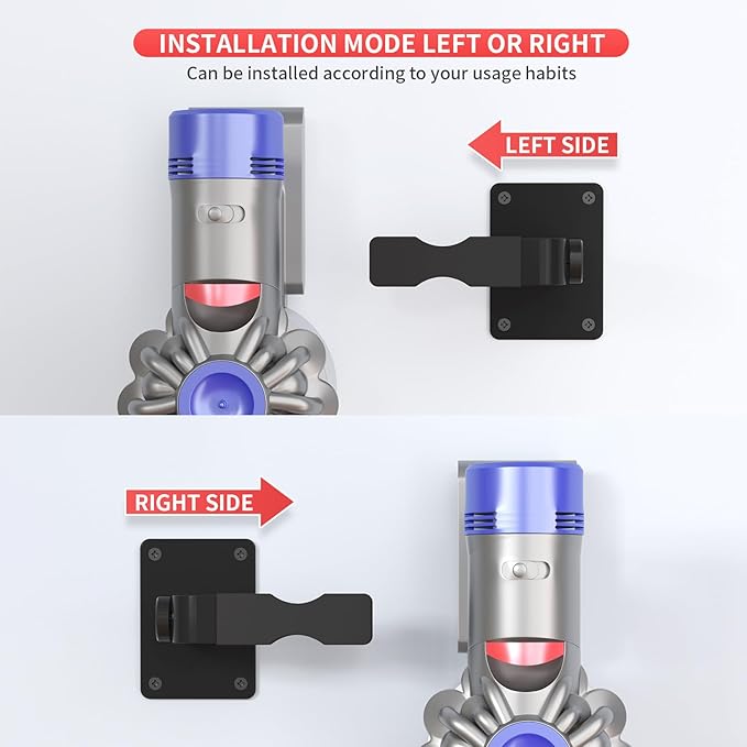 Adjustable Vacuum Wall Mount for Shark Vacuum Shark Cordless Vacuum Wall Mount Compatible for V7 V8 V10 V11 V12 V15 Shark IX141 IZ562H IZ682H IZ361H IZ462H IZ163H IZ363HT IZ483H (Black)
