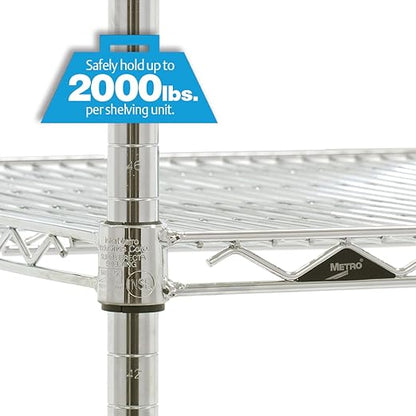 Metro EZ1836NC-4 Super Erecta Industrial Wire Shelving 4-Shelf Convenience Pak, Chrome, 18" x 36" x 74.5"