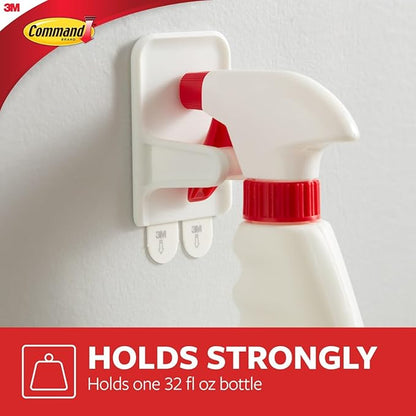 Command Spray Bottle Hangers, Holds up to 32 fl oz, 2 Hangers with 4 Strips, Damage-Free Spray Bottle Holder Wall Mount to Cabinet, Kitchen, or Under Sink (Pack of 6)