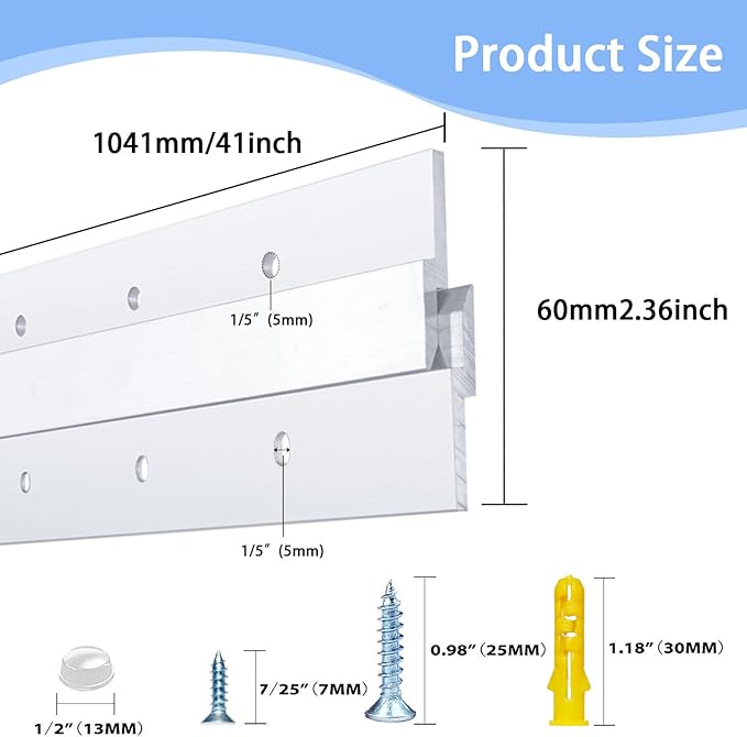 41'' French Cleat - Thick - French Cleat Hanger - Heavy Duty Aluminum Z Hanger for Hanging Picture, Mirror, Shelf, Headboard, Panel or Whiteboard ( 1 Pair, Supports 150 lbs )