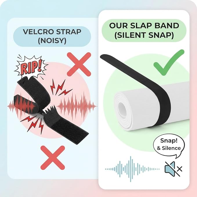 25" Yoga Mat Strap | Slap Band Holder for Carrying and Storage Mats | Rolled Scrunchie Yoga Essential Accessory